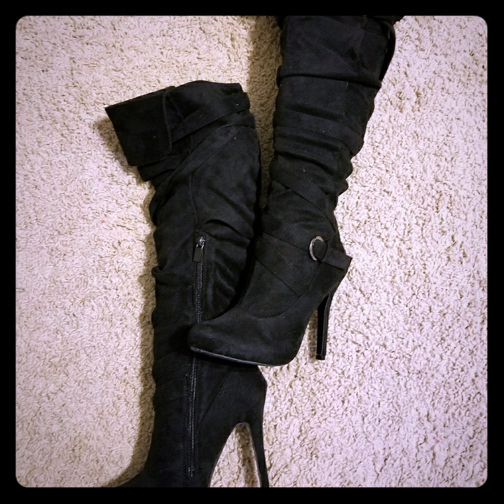 Black Knee High Boots